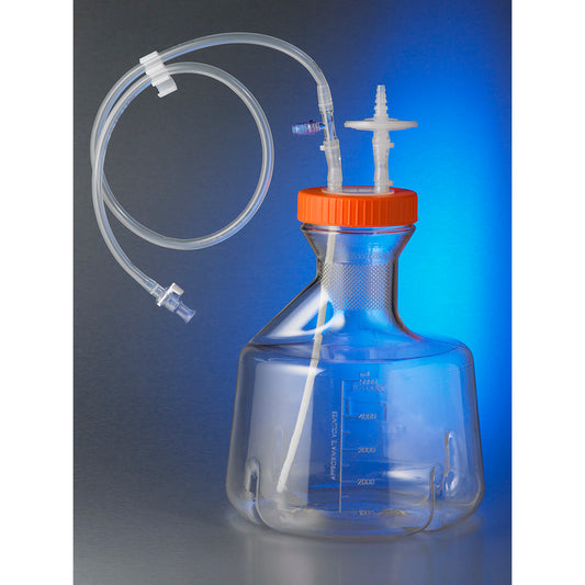 5L Erlenmeyer flask, baffled Bottom, preassembled with transfer cap, MPC, Sterile, Corning