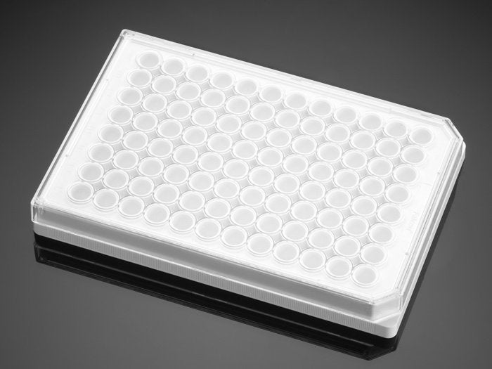 Corning&#174; BioCoat&#8482; Collagen I 96 Well White/Opaque Flat Bottom TC-Treated Microplate, with Lid, 5/Case