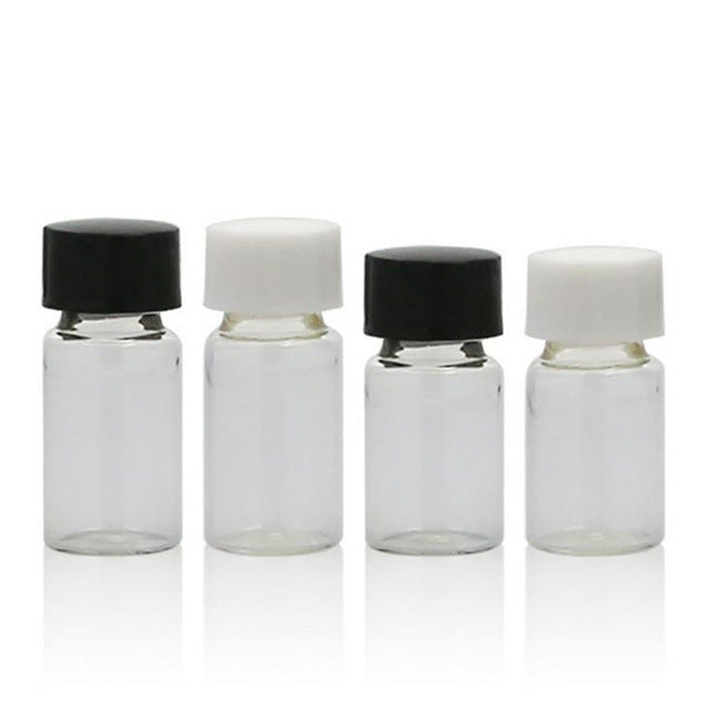 7ml Glass specimen container, no label, white PP cap