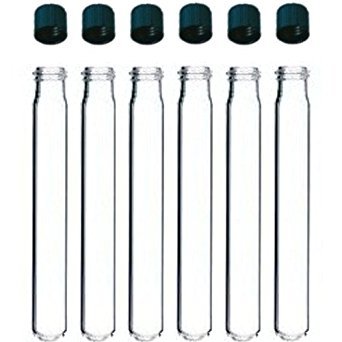 Borosilicate glass tube, 125x20mm, screw neck, round base