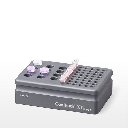 CoolRack® XT-M-PCR, holds 12 x 1.5 or 2ml microfuge tubes and 6 strip wells