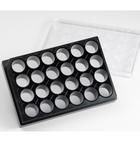 Corning 24 Well Black Clear Round Bottom Ultra-Low Attachment Micro-Cavity plate, 500um Diameter and 400um Depth