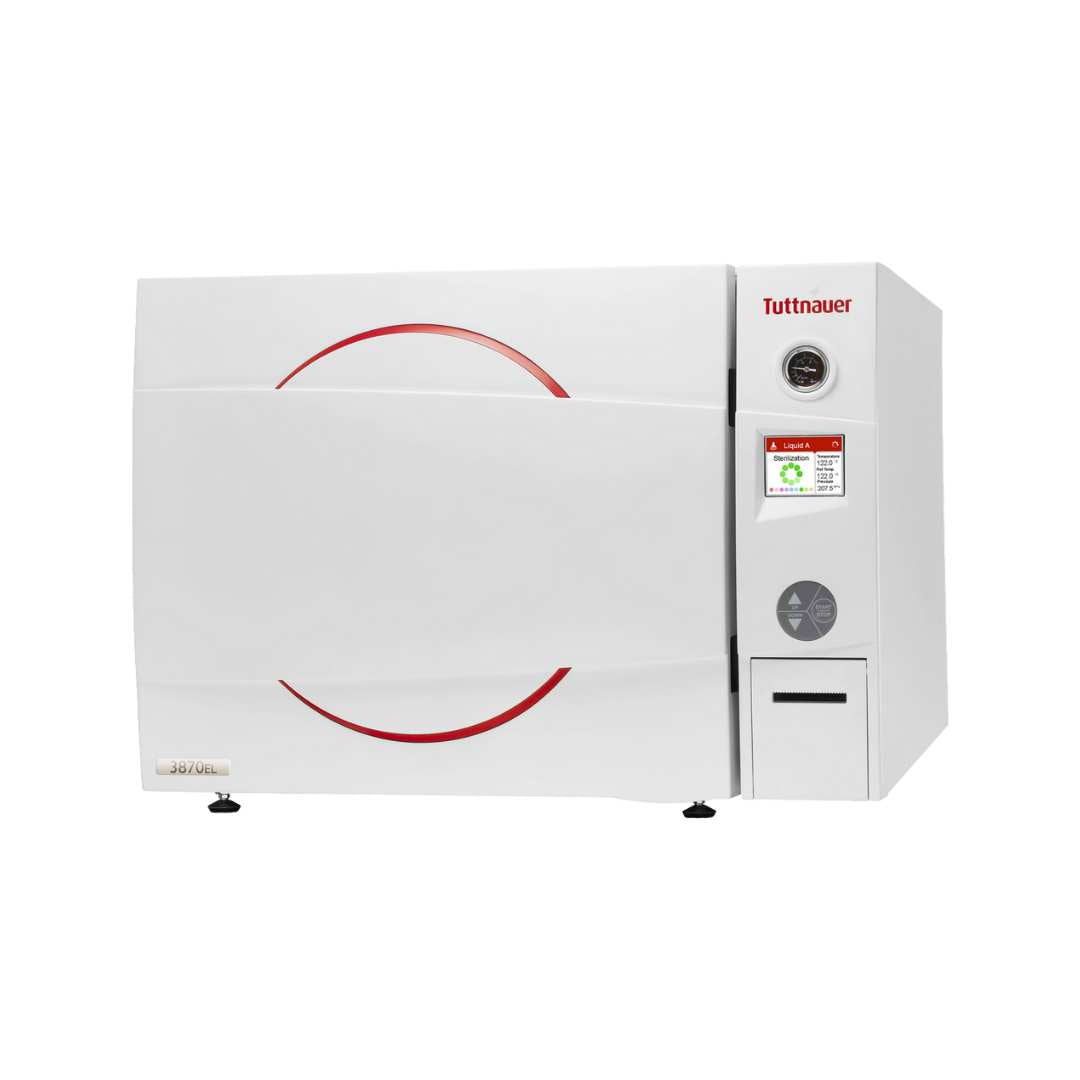 85L Autoclave, 400V 3ph, with cooling, vacuum pump, steam generator and printer, Tuttnauer