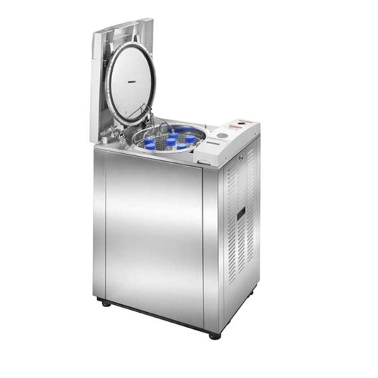 85L Autoclave, 400V 3ph, with cooling, vacuum pump, steam generator, and printer, Tuttnauer