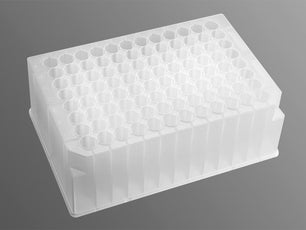 Microplate, Deep Well, 96 Well, Polypropylene,Clear, Round Bottom, Round Wells, no Lid, Axygen