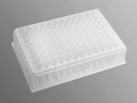 Microplate, Deep Well, 96 Well, Polypropylene,Clear, Round Bottom, Round Wells, no Lid, Axygen