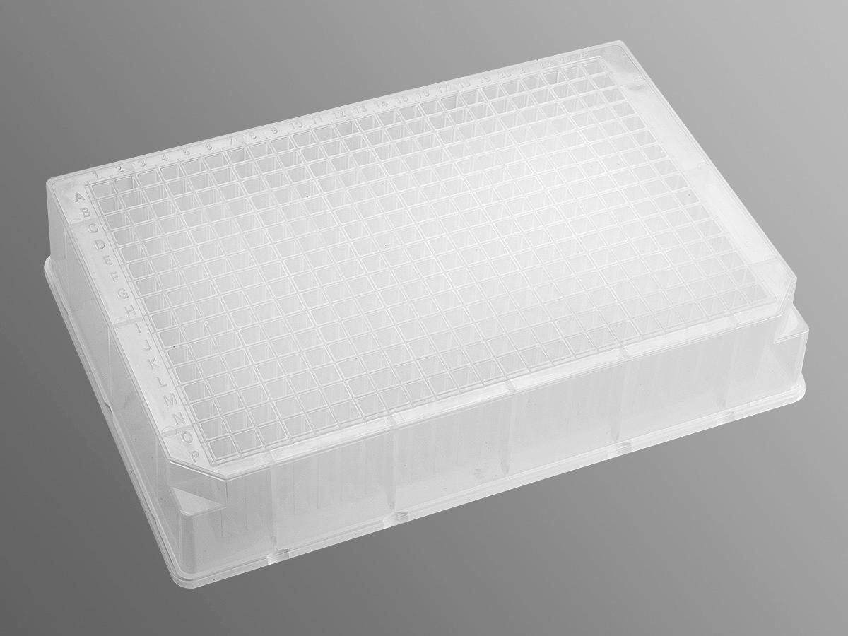 Microplate, Deep Well Diamond Plate, 384 Well, Polypropylene, 120 µL, Clear, Square Wells, Nonsterile, Bulk