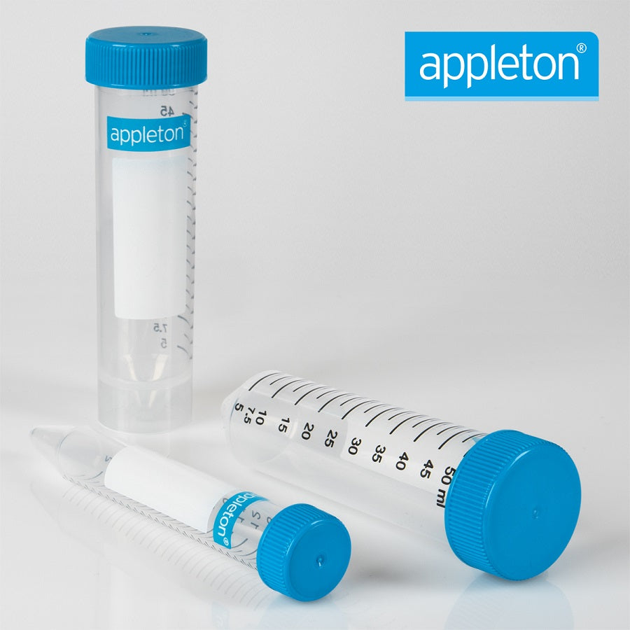 15ml & 50ml Sterile Polypropylene Centrifuge Tubes, Appleton