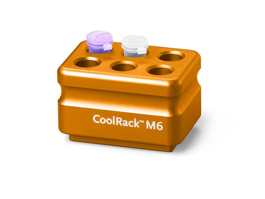 CoolRack M6, orange, holds 6 x 1.5 or 2ml microfuge tubes