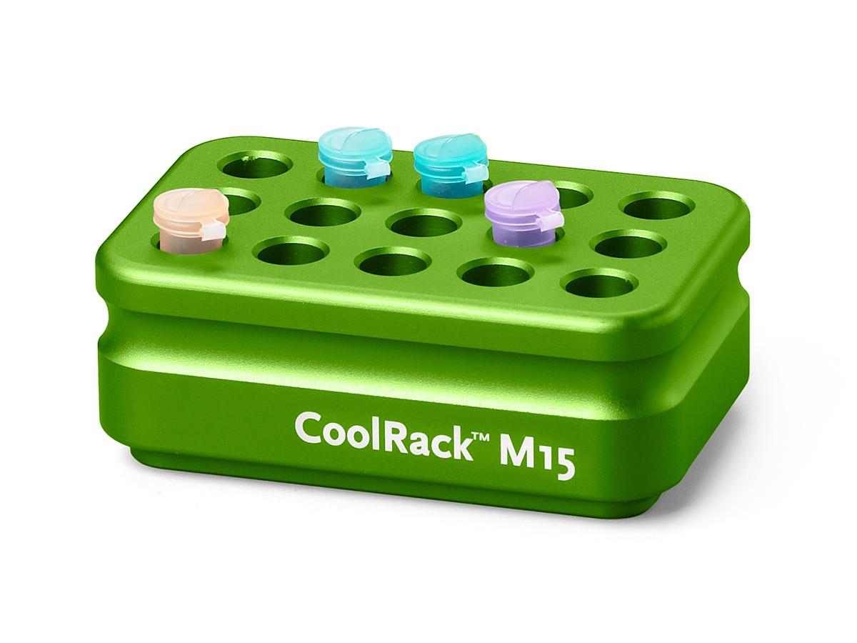 CoolRack M15, green, holds 15 x 1.5 or 2ml microfuge tubes