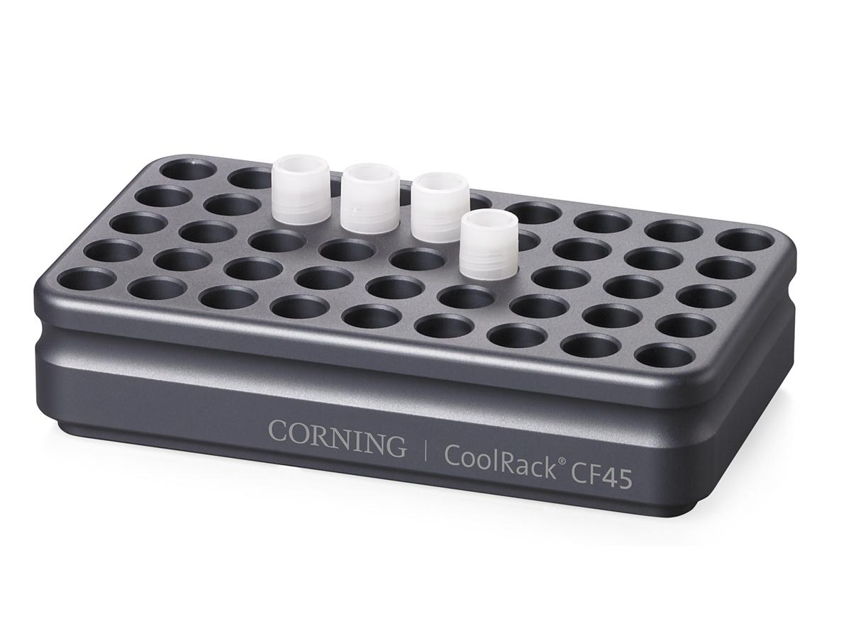 CoolRack CF45, holds 45 cryovial or FACS tubes