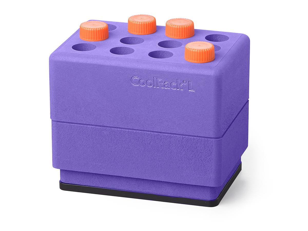 CoolRack L, lightweight insulated module for 12 x 15ml centrifuge tubes