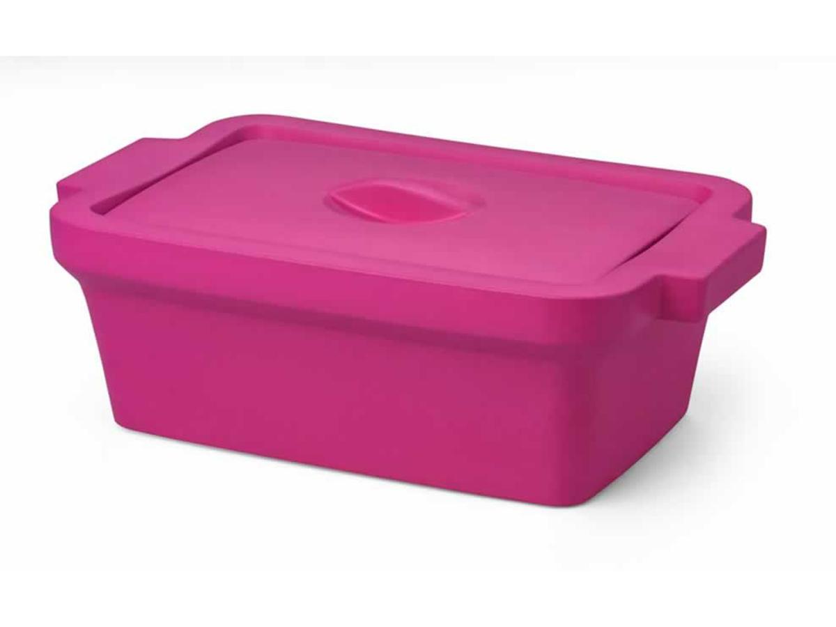 Ice pan, rectangular with lid, midi, 4L, pink