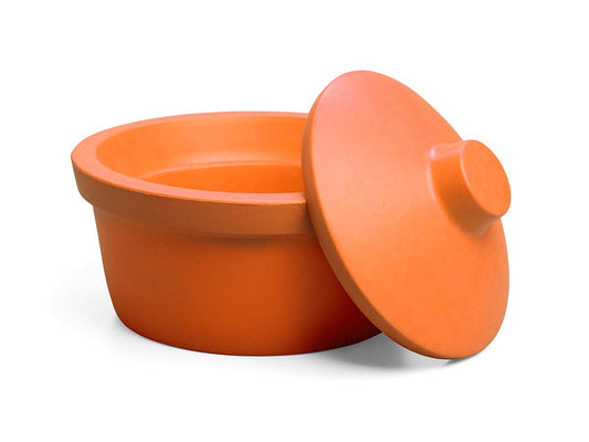 Ice bucket with lid, round, 2.5L, orange