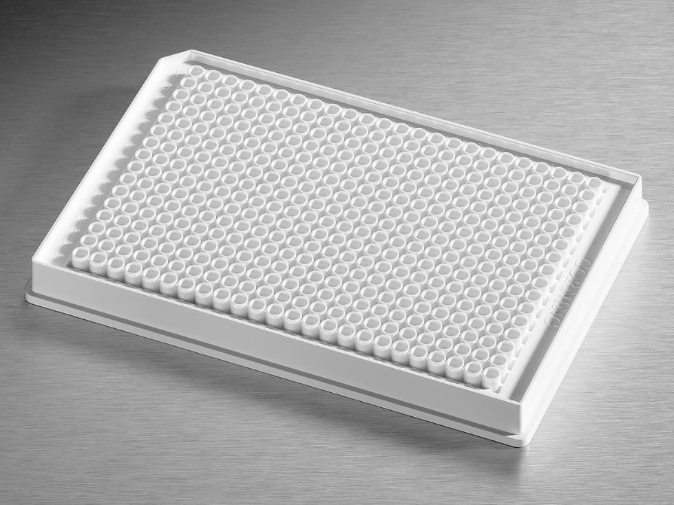 Microplate, 384 Well, Polystyrene, Low Volume, White, Flat Bottom, Round Wells, Non Binding Surface, no Lid, Nonsterile, with Generic Bar Code, Bulk