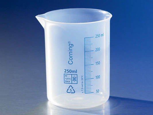 Reusable Plastic Low Form 1L Beaker, Polypropylene, Graduated, Corning