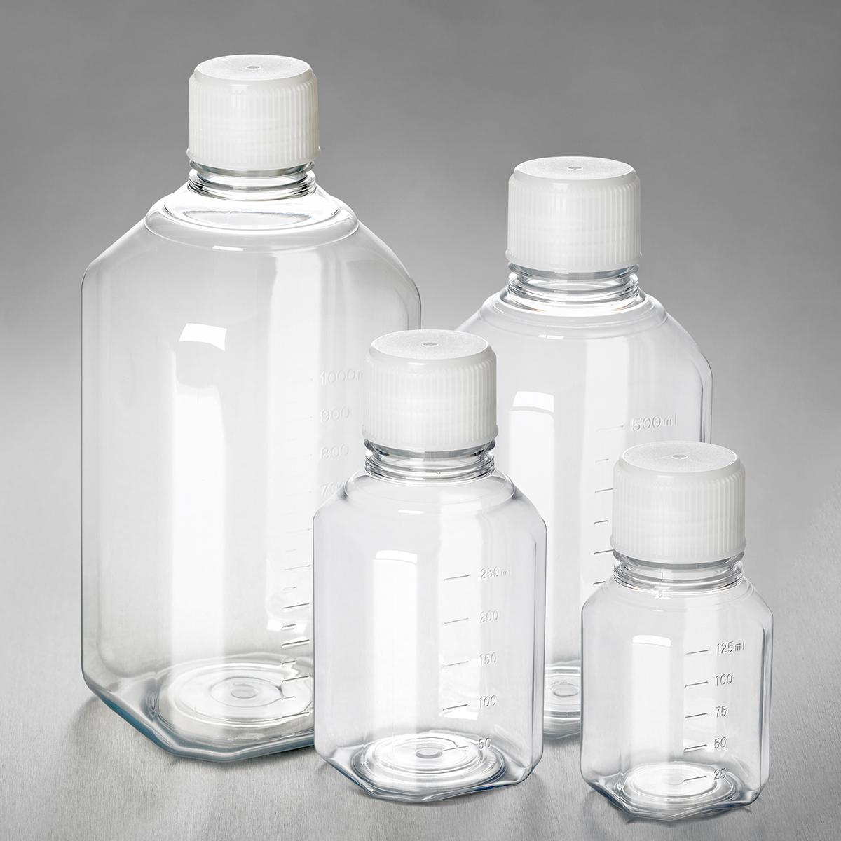 Corning PET Bottle, 30mL, Graduated, 18mm Screw Cap, Sterile, Triple-bagged, Pre-assembled, 24/Tray, 240/Case