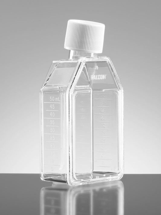 Falcon® 25cm² Rectangular Canted Neck Cell Culture Flask with White Plug Seal Screw Cap