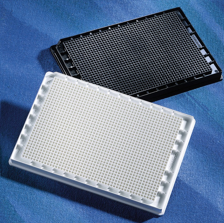 1536 Well Black/Clear Flat Bottom Polystyrene Not Treated Microplate, 10 per Bag, without Lid, Nonsterile, Corning