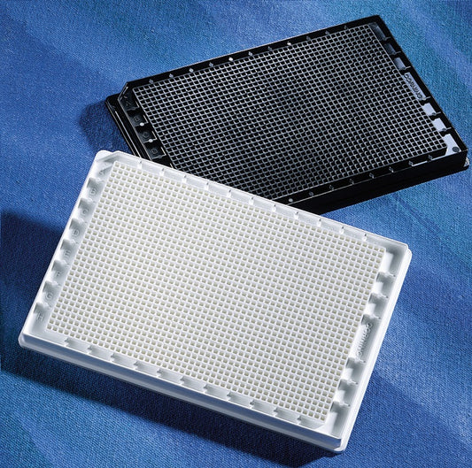 1536 Well Black/Clear Flat Bottom Polystyrene Not Treated Microplate, 10 per Bag, without Lid, Nonsterile, Corning