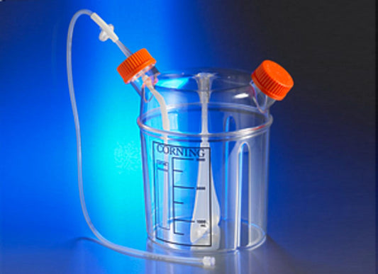 3L Disposable Spinner Flask, Solid Cap and Aseptic Transfer Cap, Sterile, Corning