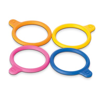 GL 45 Bottle Tag in silicone, mixed colours, two of each colour, Duran