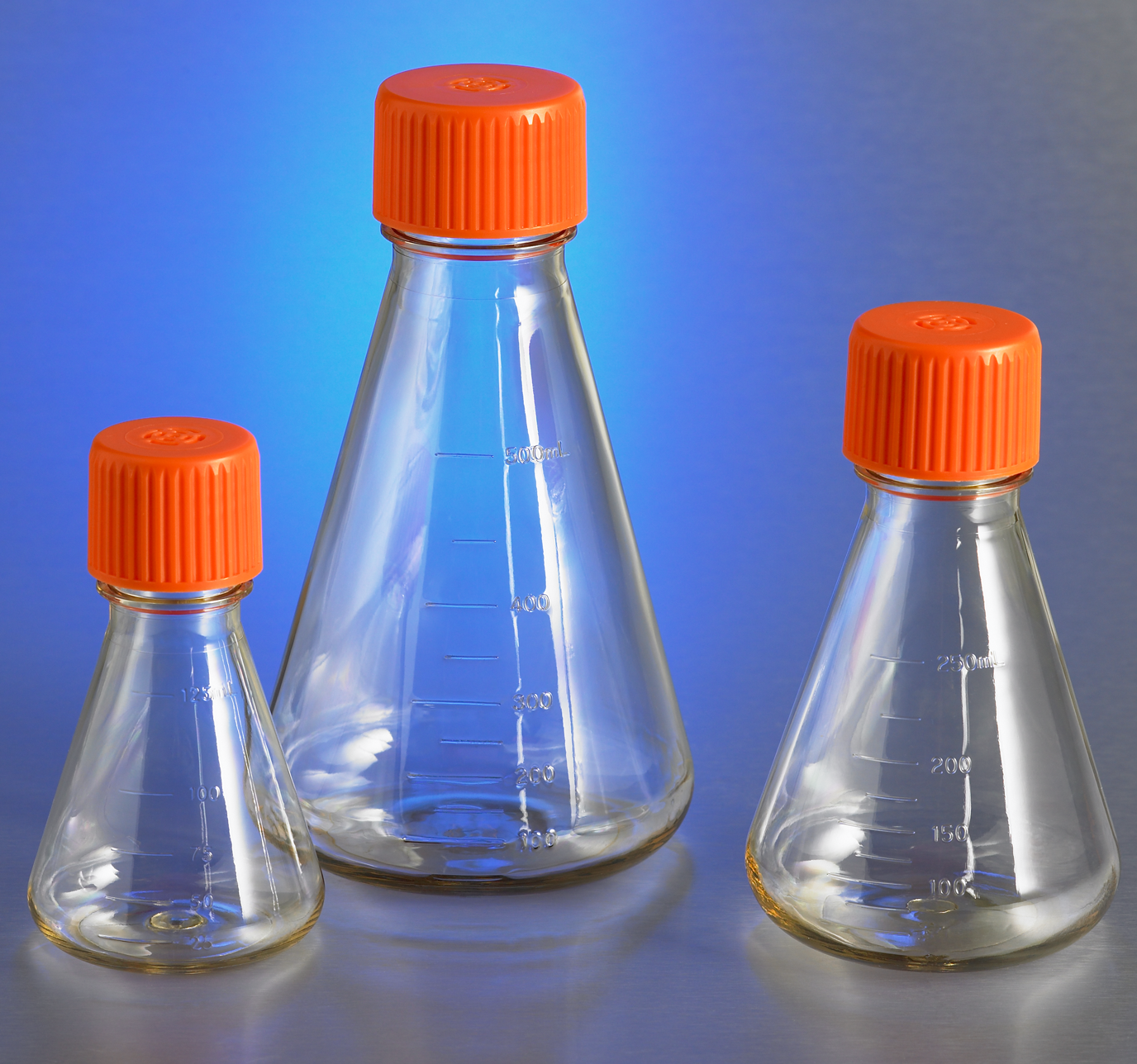 Erlenmeyer Flasks, Baffled Bottom, Corning