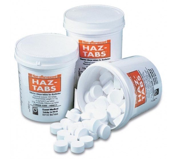 Chlorine release tablets, Haz-Tabs