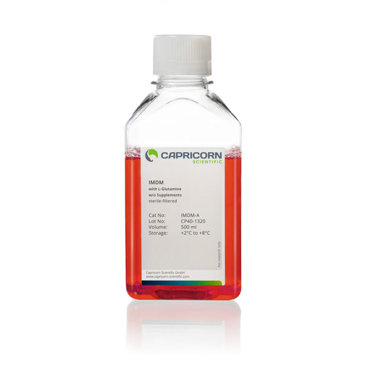 IMDM, with L-Glutamine, without Supplements, 500ml, Capricorn Scientific