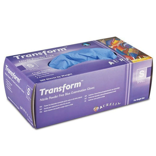 Transform® gloves, finger-textured, bluple, powder-free, nitrile, Supermax