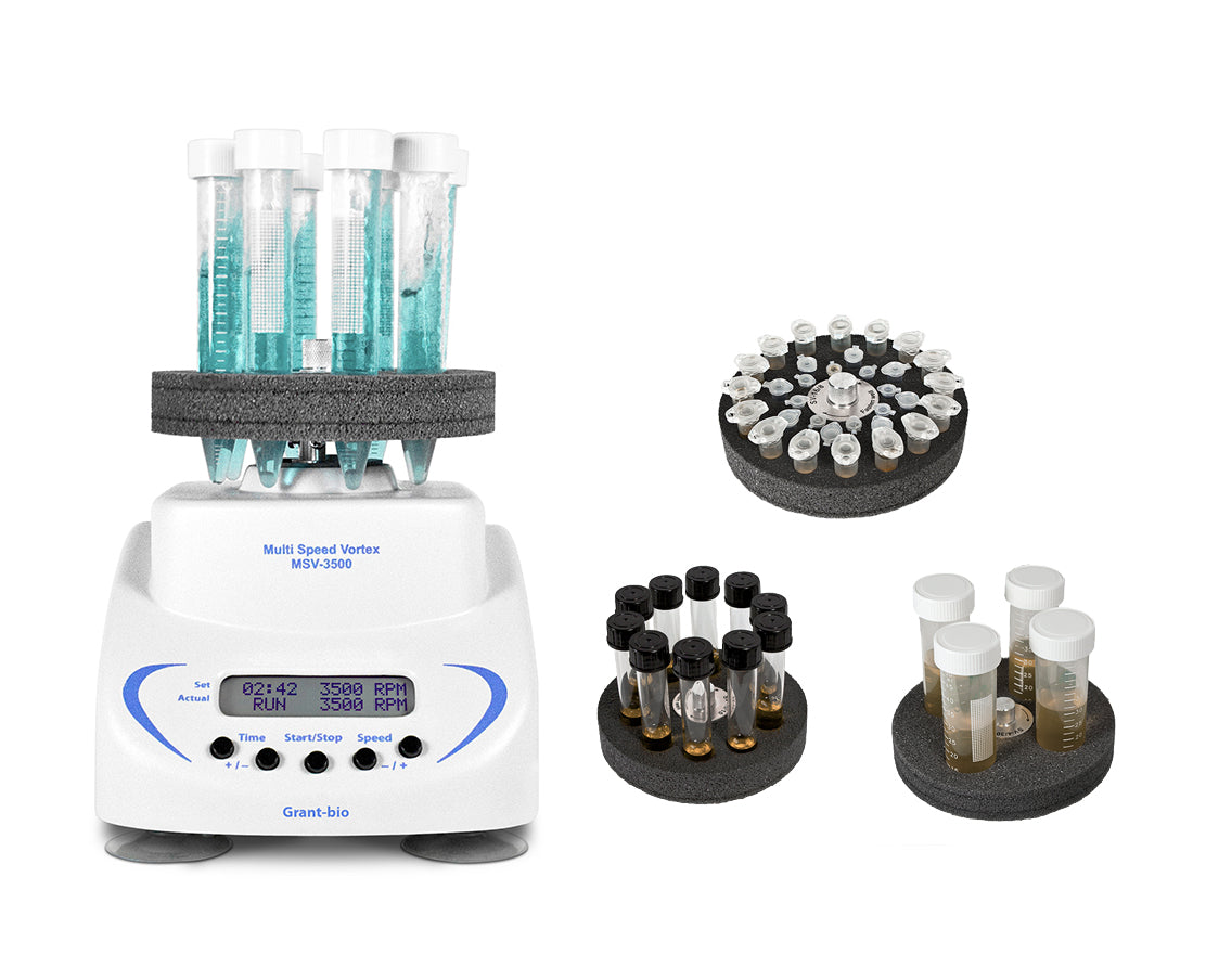 Multi tube digital vortex, 300-3500rpm, 0.2ml - 50ml tubes, four additional platforms included