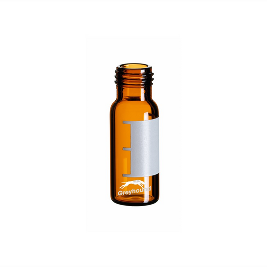 2mL Wide Mouth Short Thread Screw Top Vial, Amber Glass with Write-on Patch, 9mm Thread, Q-Clean