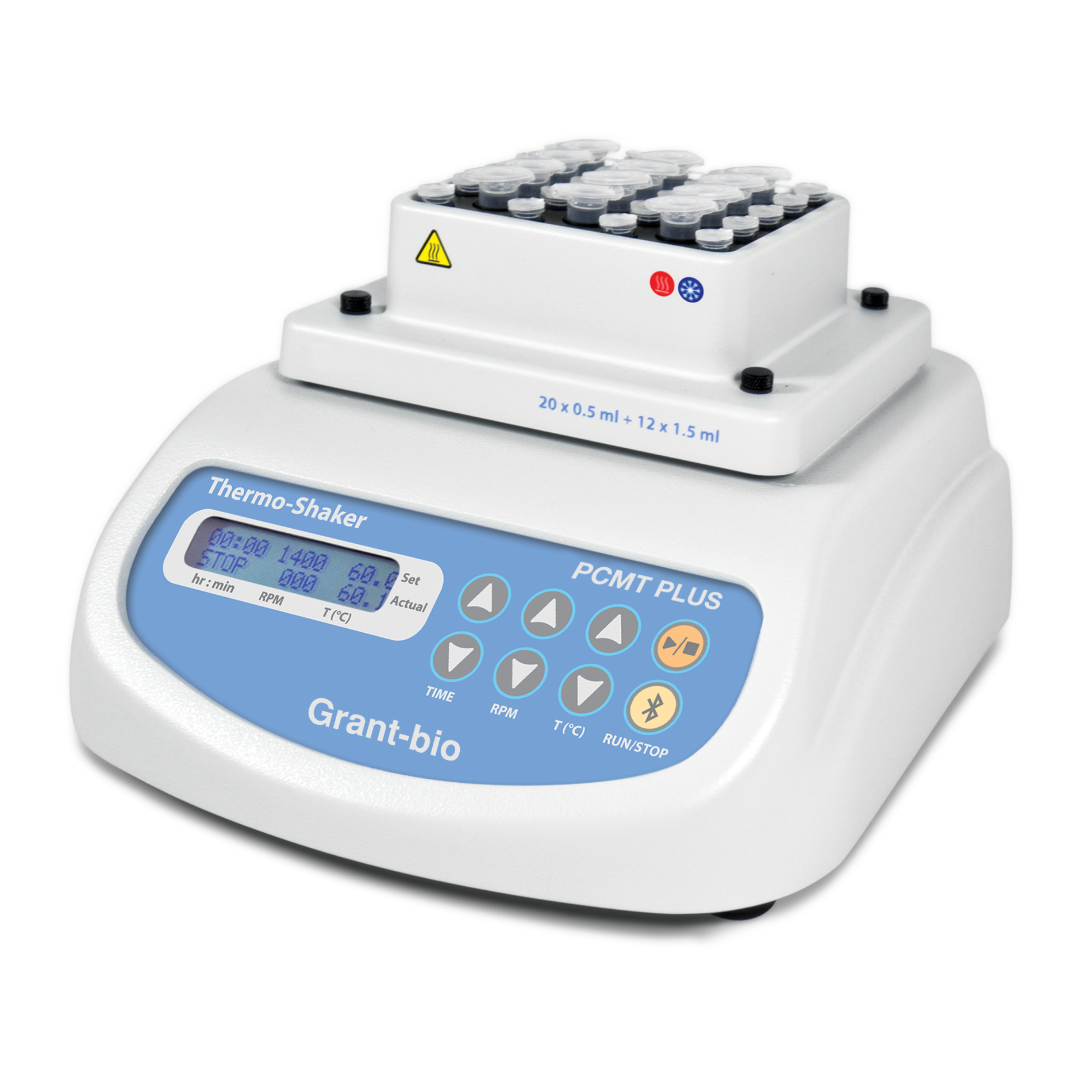 Thermoshaker heating/cooling for microtubes and PCR plates, with Bluetooth, 250 - 1400 rpm, Grant