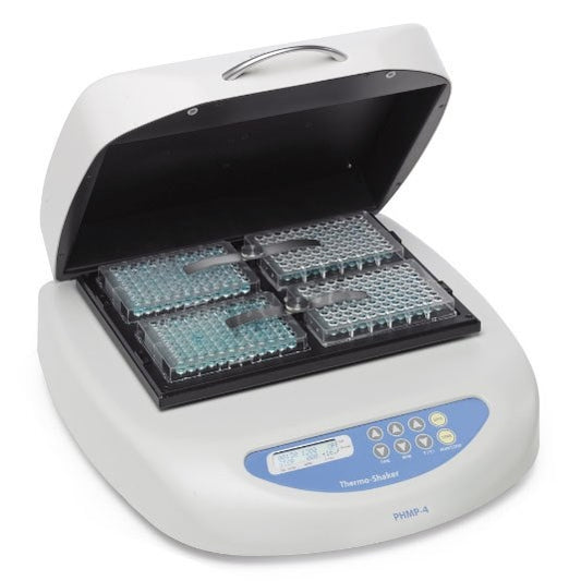 Thermoshaker for microplates, holds 4 standard microplates, ambient +5°C to +60°C