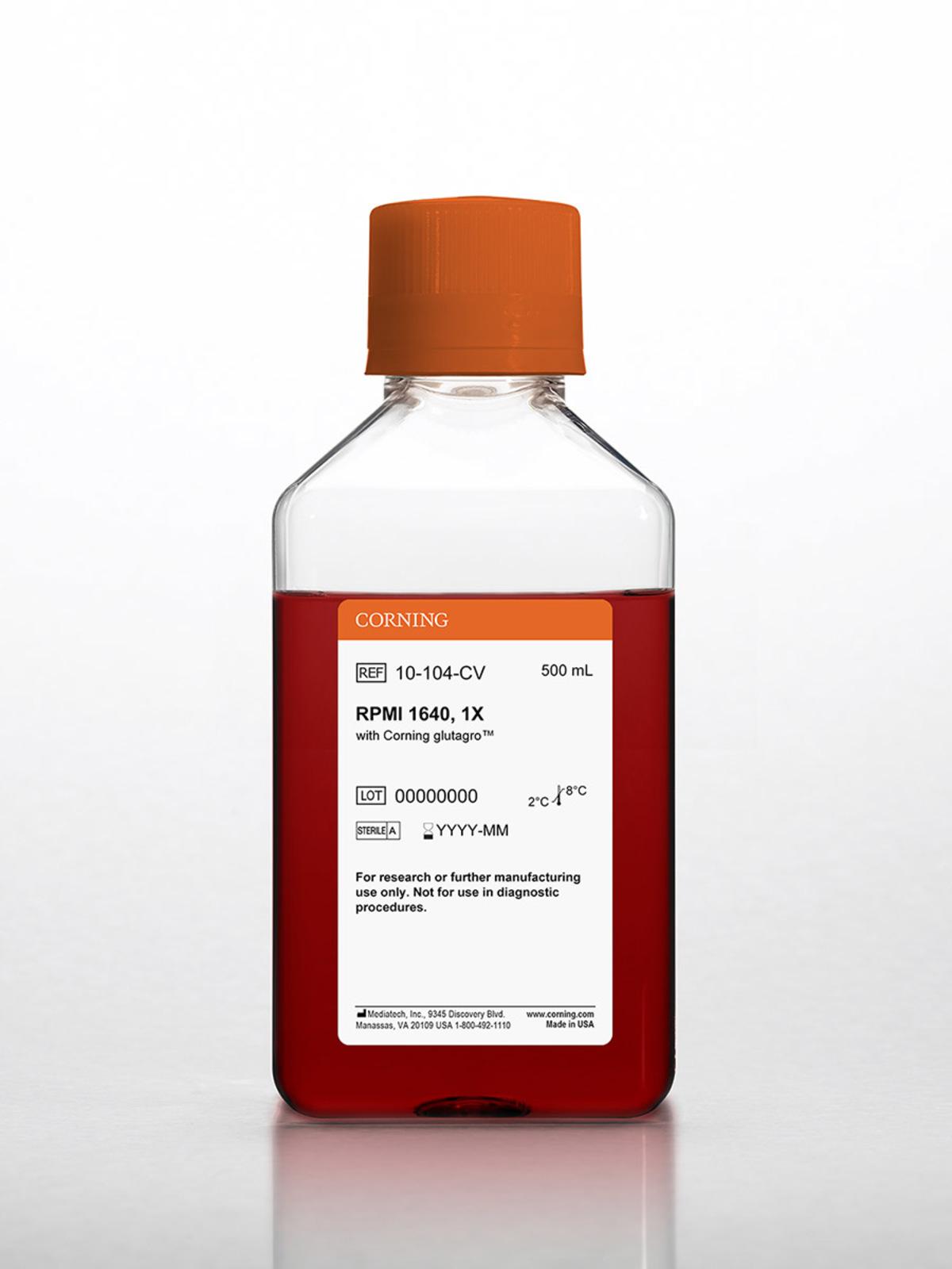 500 mL RPMI 1640, 1x with glutagro„¢ supplement and Phenol Red