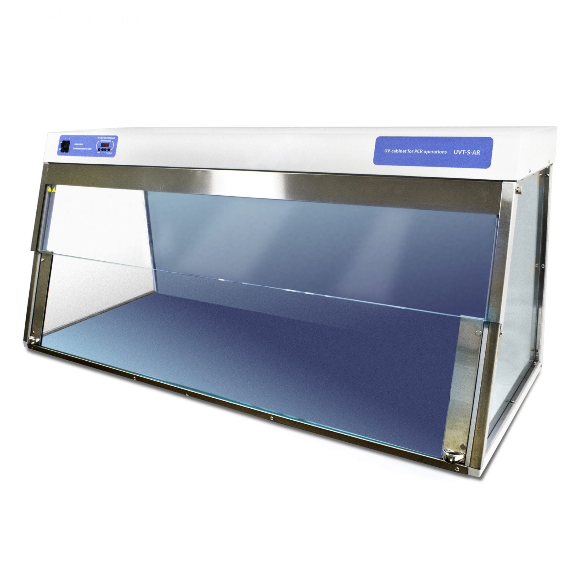 UV cabinet/PCR workstation, double, dual UV protection lamp and UV recirculator, 3 int. power sockets