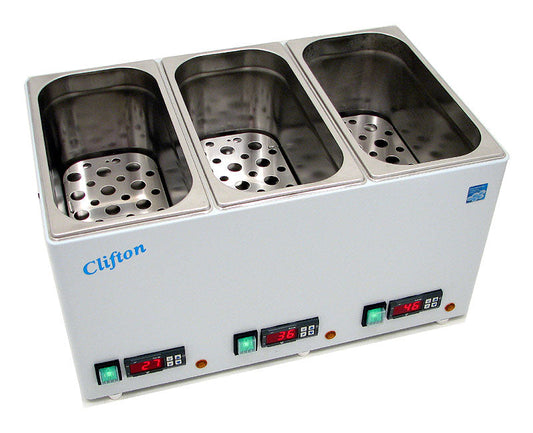 4 Litre + 4 Litre + 4 Litre Digital TripleBath™ complete with Stainless Steel Perforated False Bases, Clifton