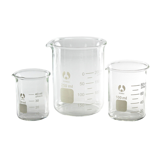 Low Form Glass Beakers, Bomex