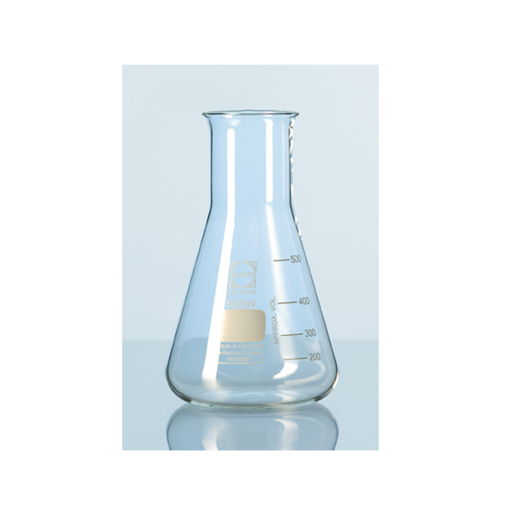 Erlenmeyer flask, narrow mouth, Duran