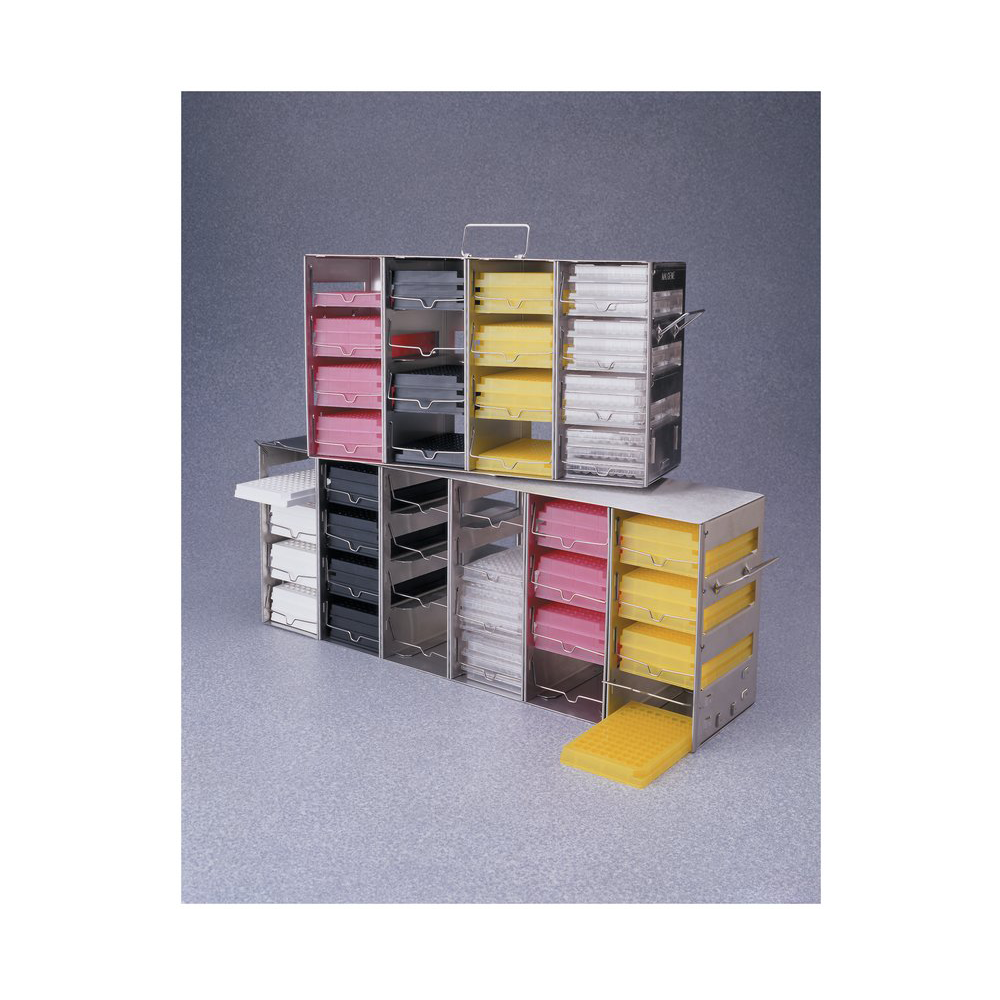 4 shelf rack for 9x9 array storage boxes, Nalgene