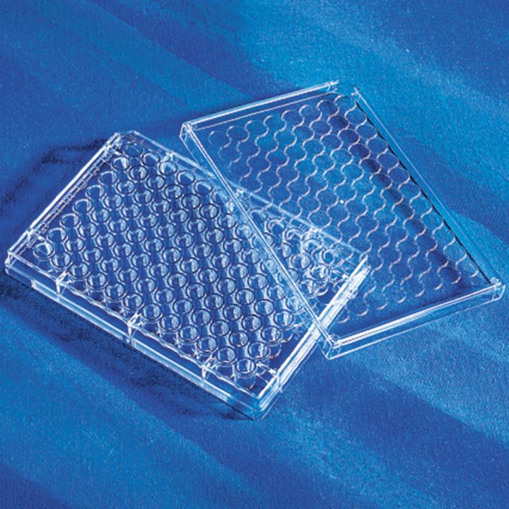 96-well Clear Flat well PS TC-treated Microplate, with Lid, Sterile, Corning