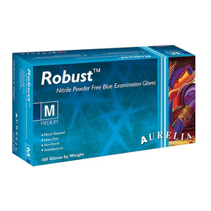 Robust® gloves, micro-textured, blue, powder-free nitrile, Supermax