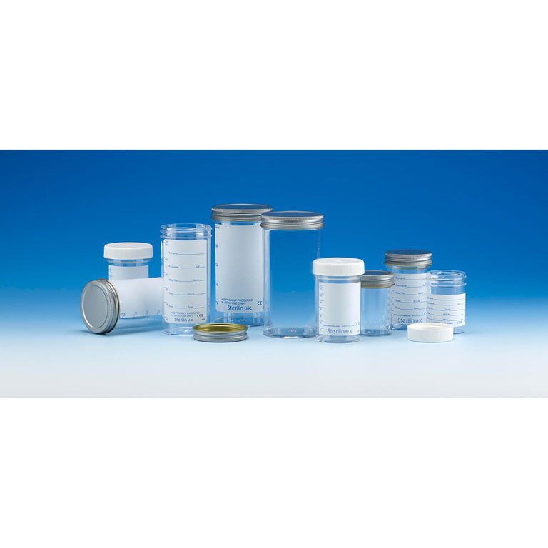 Polystyrene Sample Containers, Plastic Cap, Sterilin