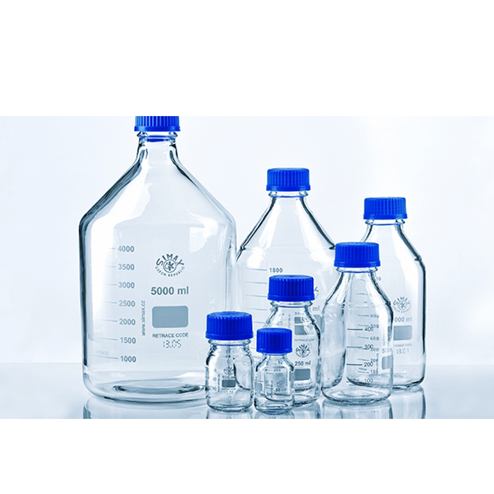 Blue reagent bottle cap (GL45), Simax