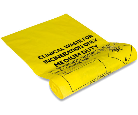 Clinical waste bag, yellow